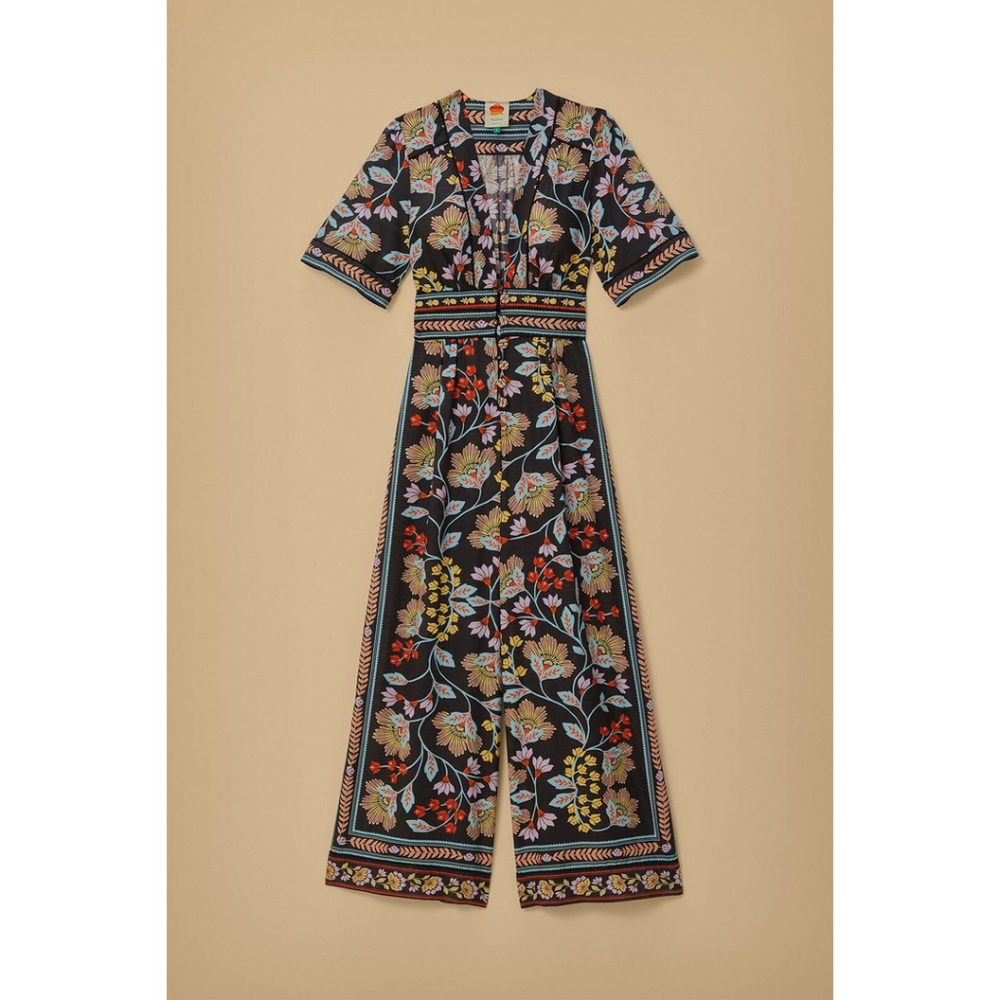 FARM Rio Flowery Black Jumpsuit, 100% Cotton, Size M | BRAND NEW!